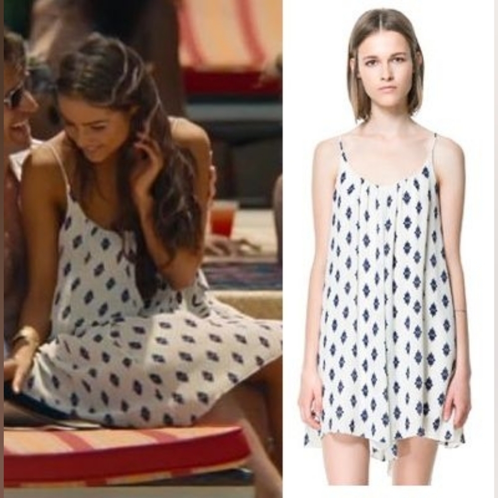 Zara Cream and Blue Floral Dress